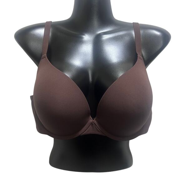 SKIMS Fits Everybody Push Up Demi Bra 36DD Cocoa BR-UWR-2295 Underwire Pad NWT - Picture 1 of 9